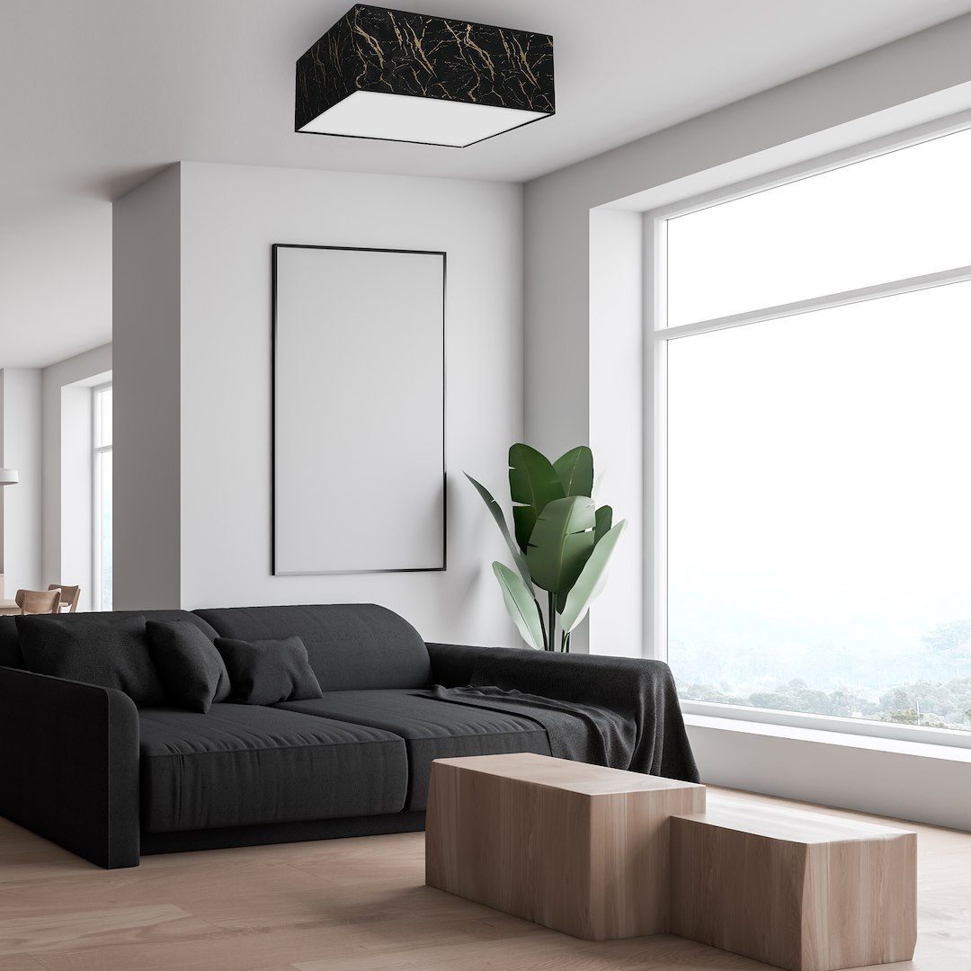 Lampa sufitowa SENSO Black/Gold kwadrat 3xE27 - obrazek 4