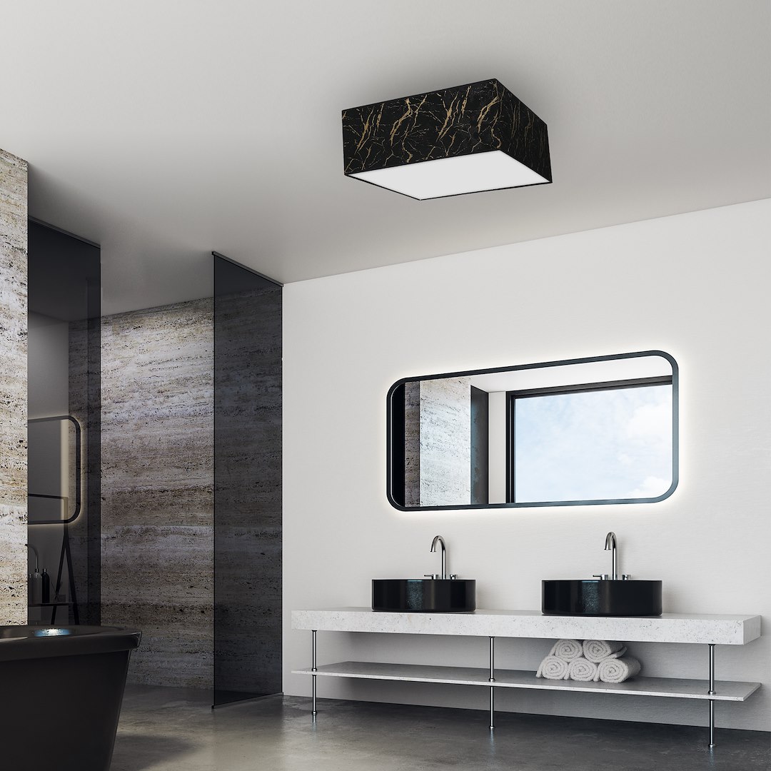 Lampa sufitowa SENSO Black/Gold kwadrat 3xE27 - obrazek 6