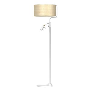 Lampa podłogowa Marshall 1xE27 + 1x mini GU10 Biały / Rattan
