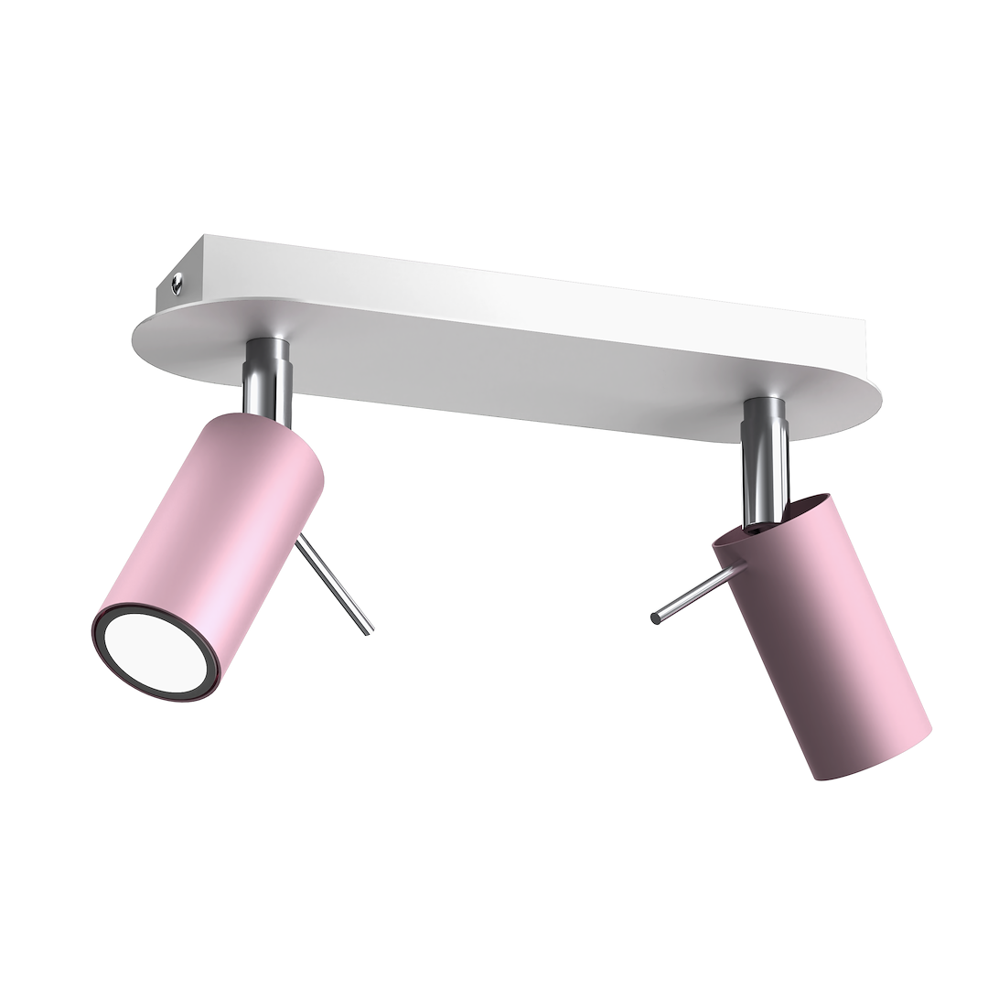 Lampa sufitowa Preston 2x mini GU10 Różowy/Biały