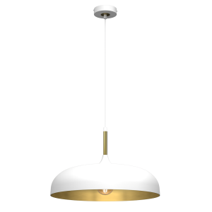 Lampa wisząca Lincoln 1xE27 45cm Biały/Złoty
