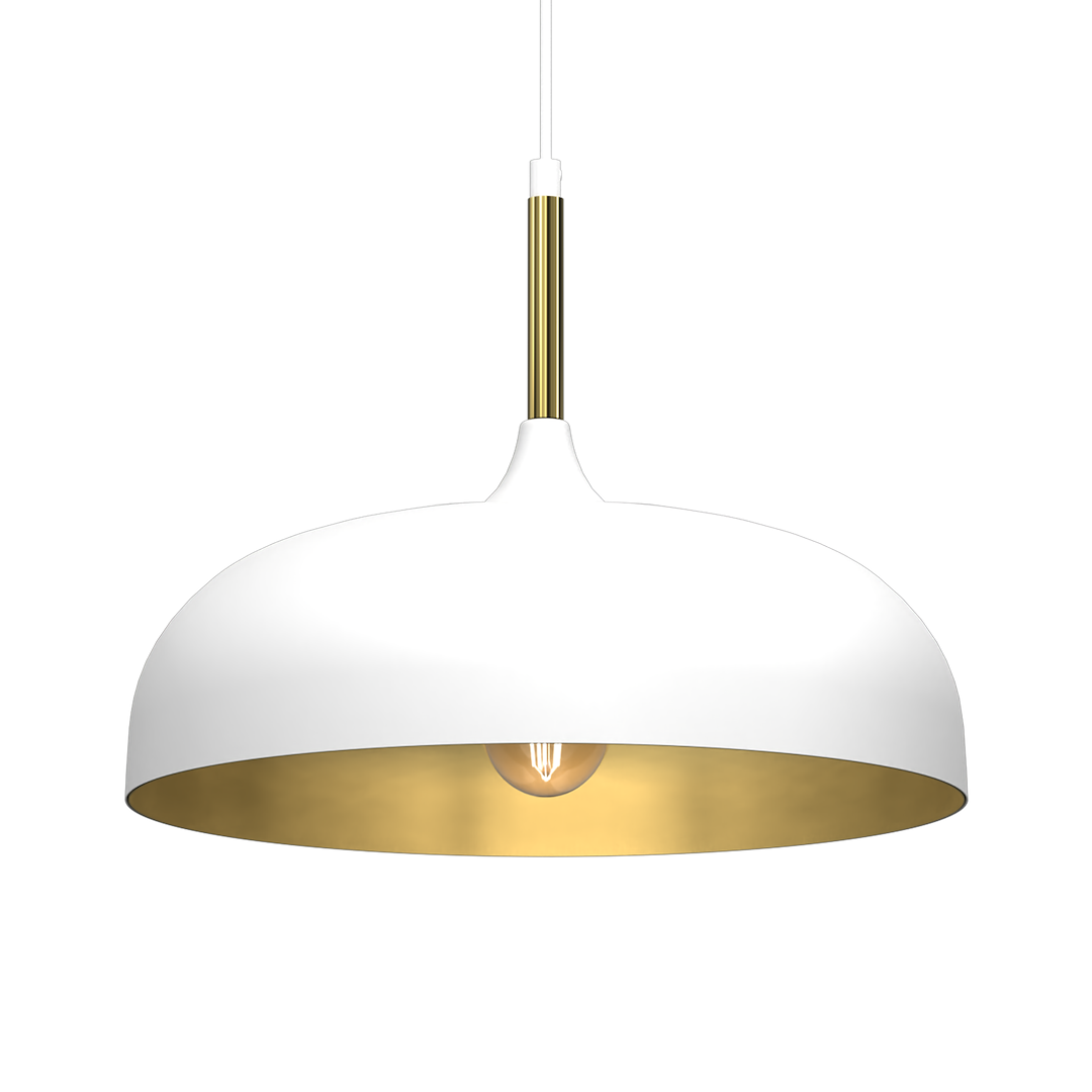 Lampa wisząca Lincoln 1xE27 35cm Biały/Złoty - obrazek 2