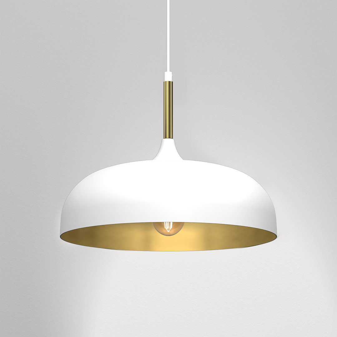 Lampa wisząca Lincoln 1xE27 35cm Biały/Złoty - obrazek 3
