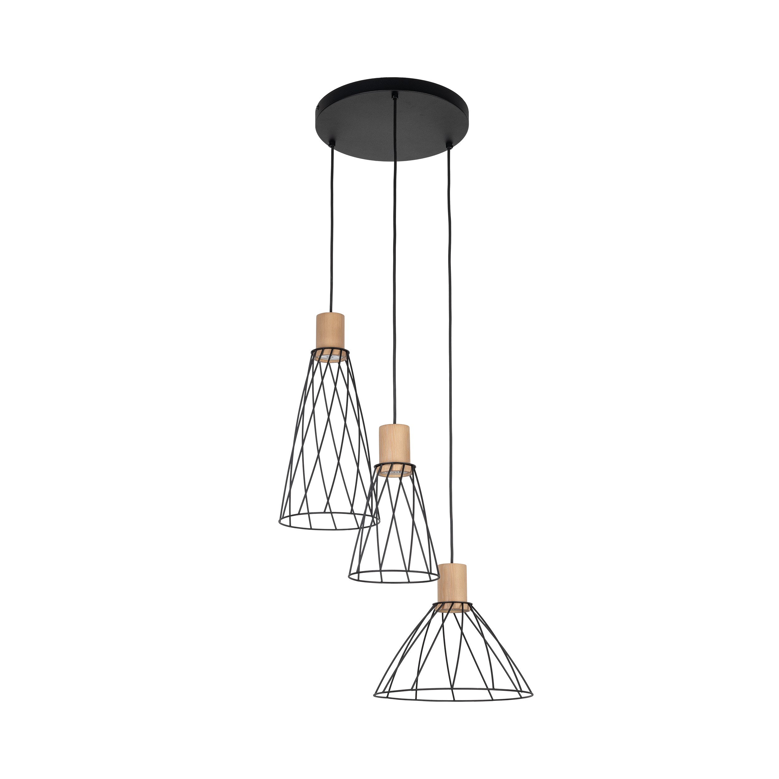 MODESTO WOOD SOSNA LAMPA WISZACA 3 KOŁO - obrazek 2