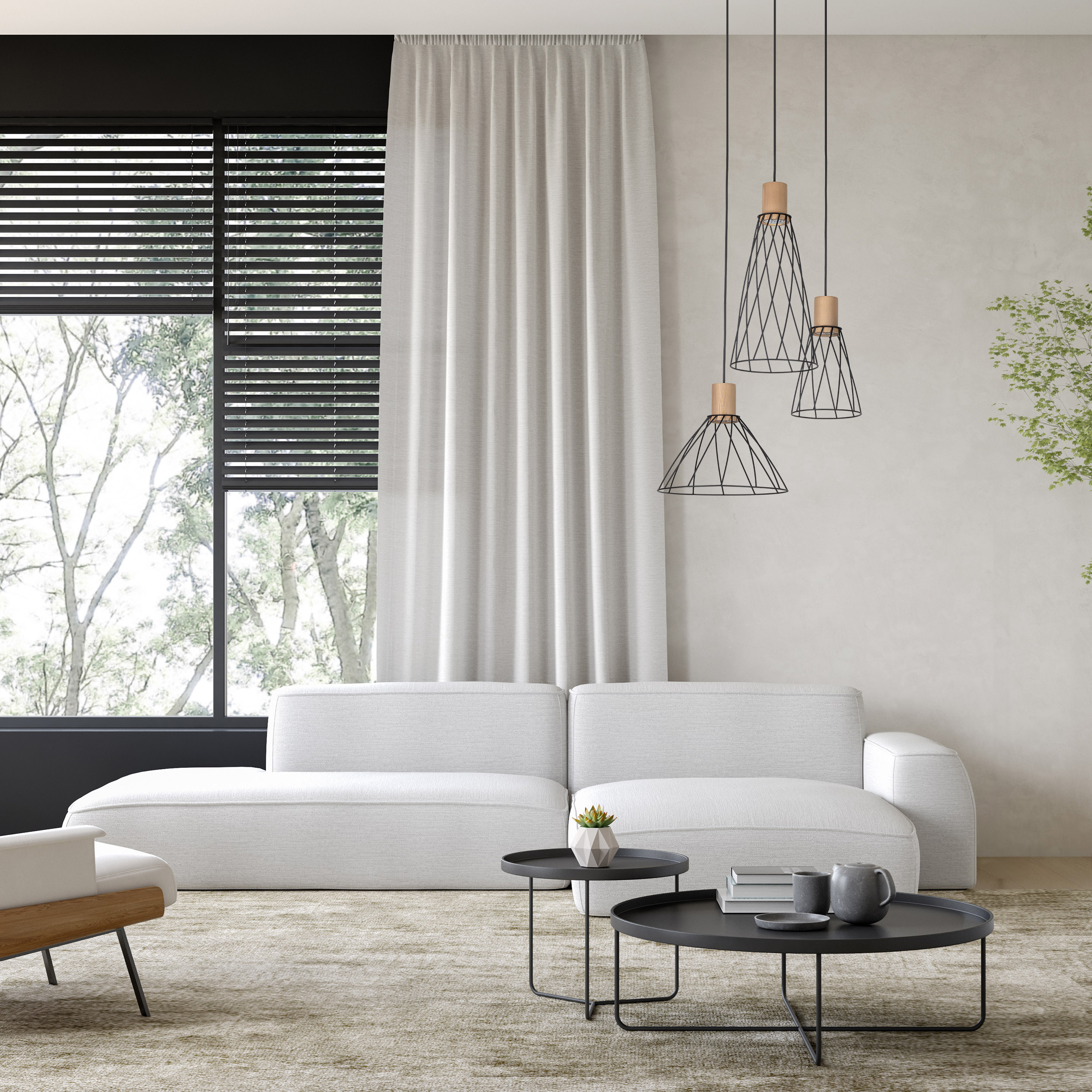 MODESTO WOOD SOSNA LAMPA WISZACA 3 KOŁO - obrazek 4