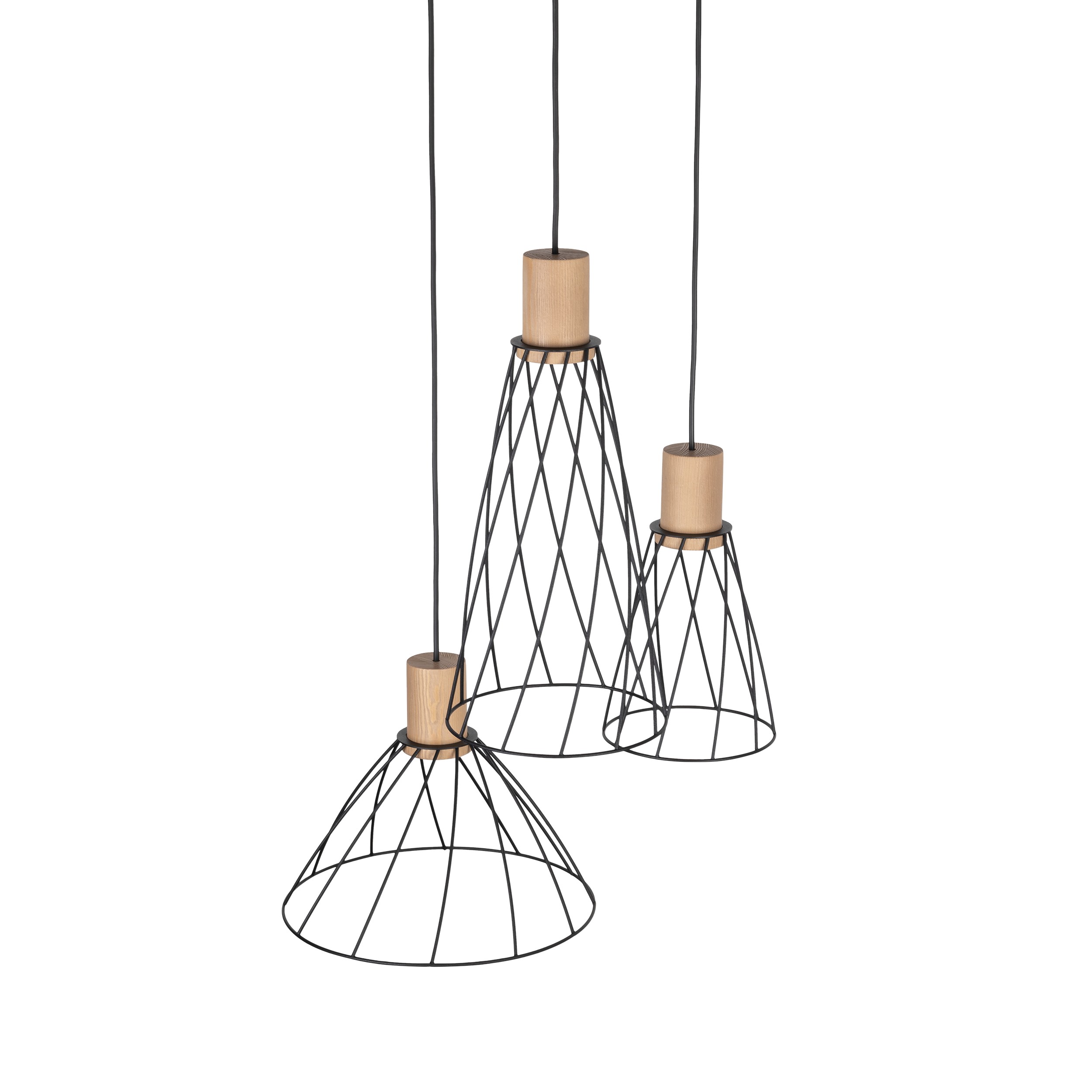MODESTO WOOD SOSNA LAMPA WISZACA 3 KOŁO - obrazek 5
