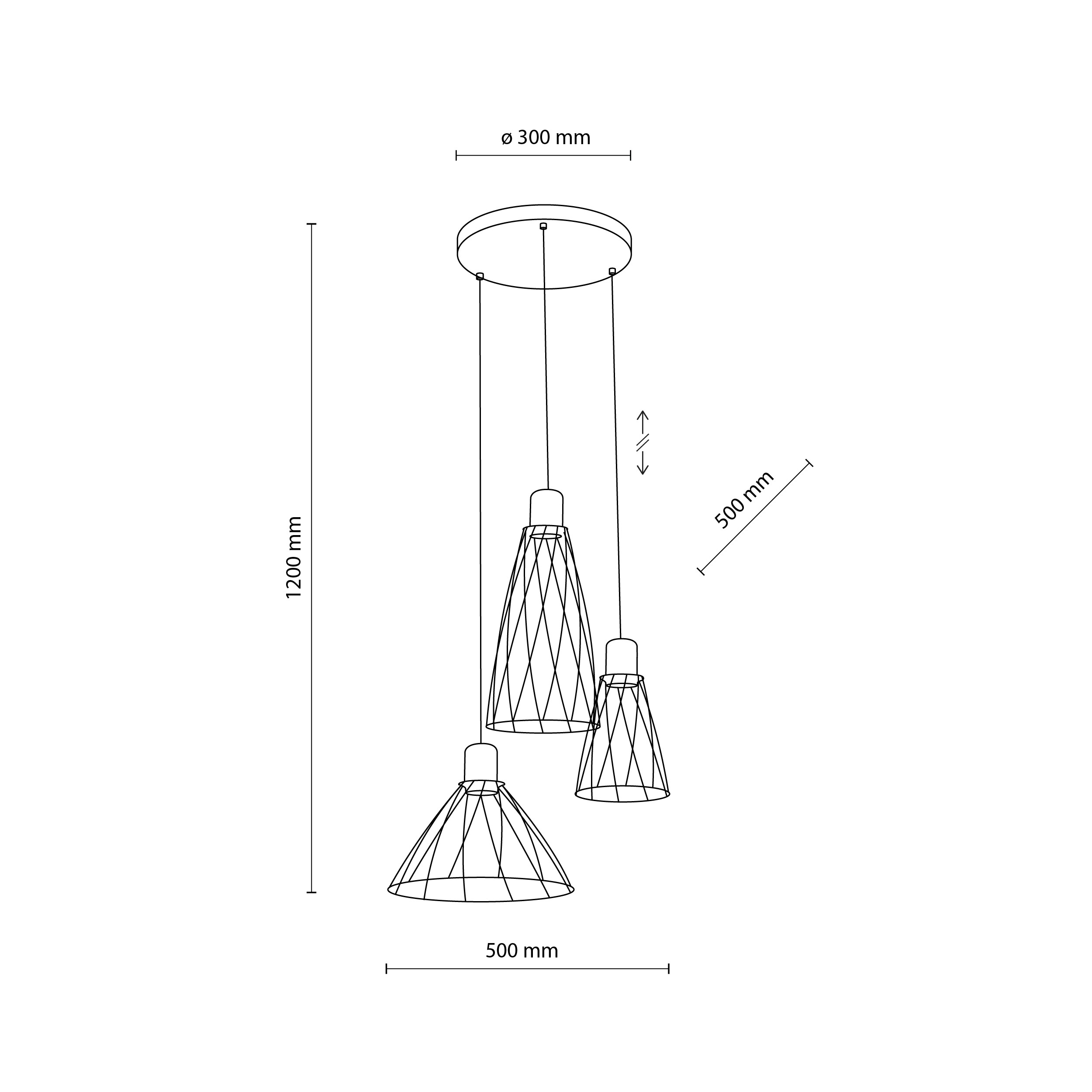 MODESTO WOOD SOSNA LAMPA WISZACA 3 KOŁO - obrazek 8