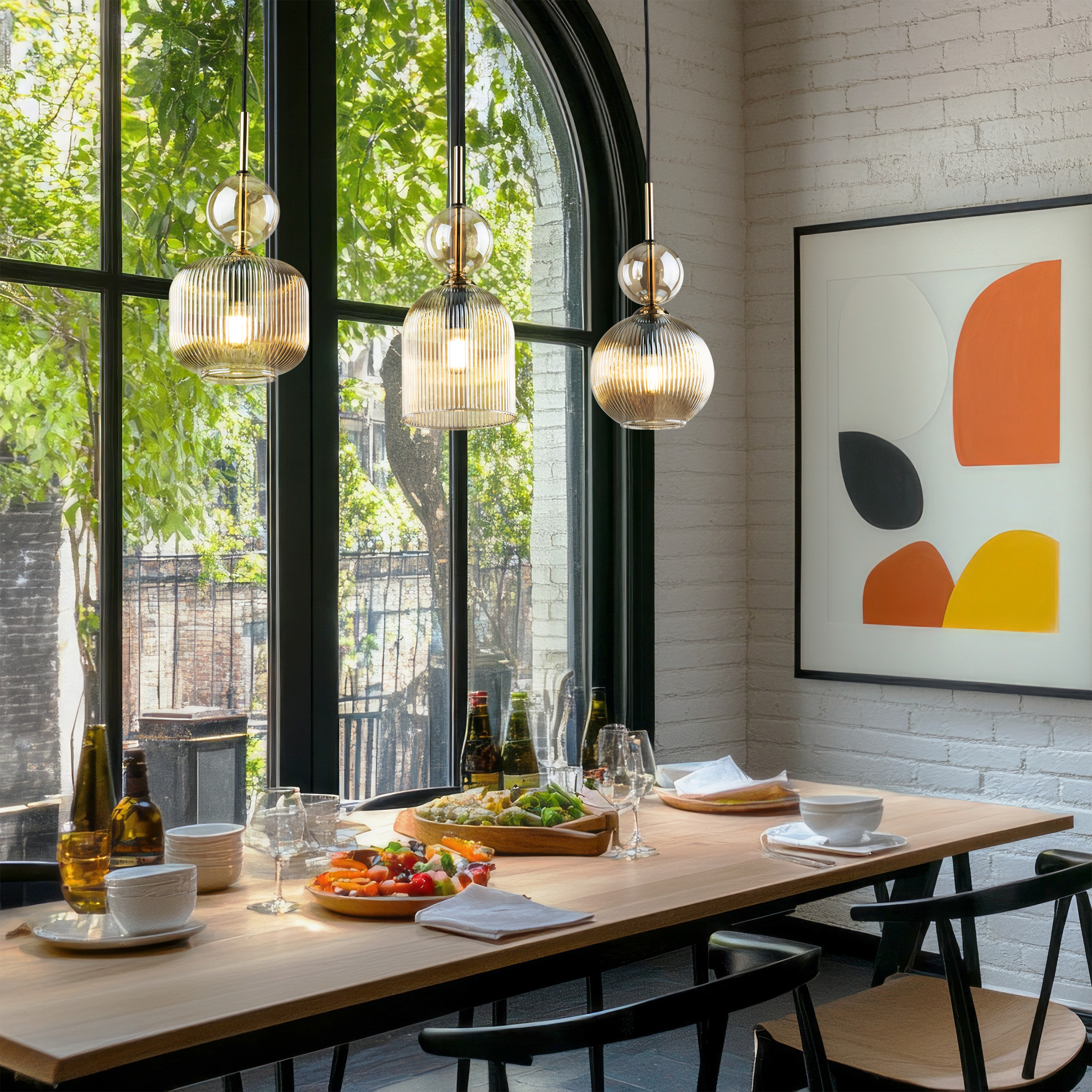 SOPHIA COGNAC LAMPA WISZĄCA 3XE14 - obrazek 2
