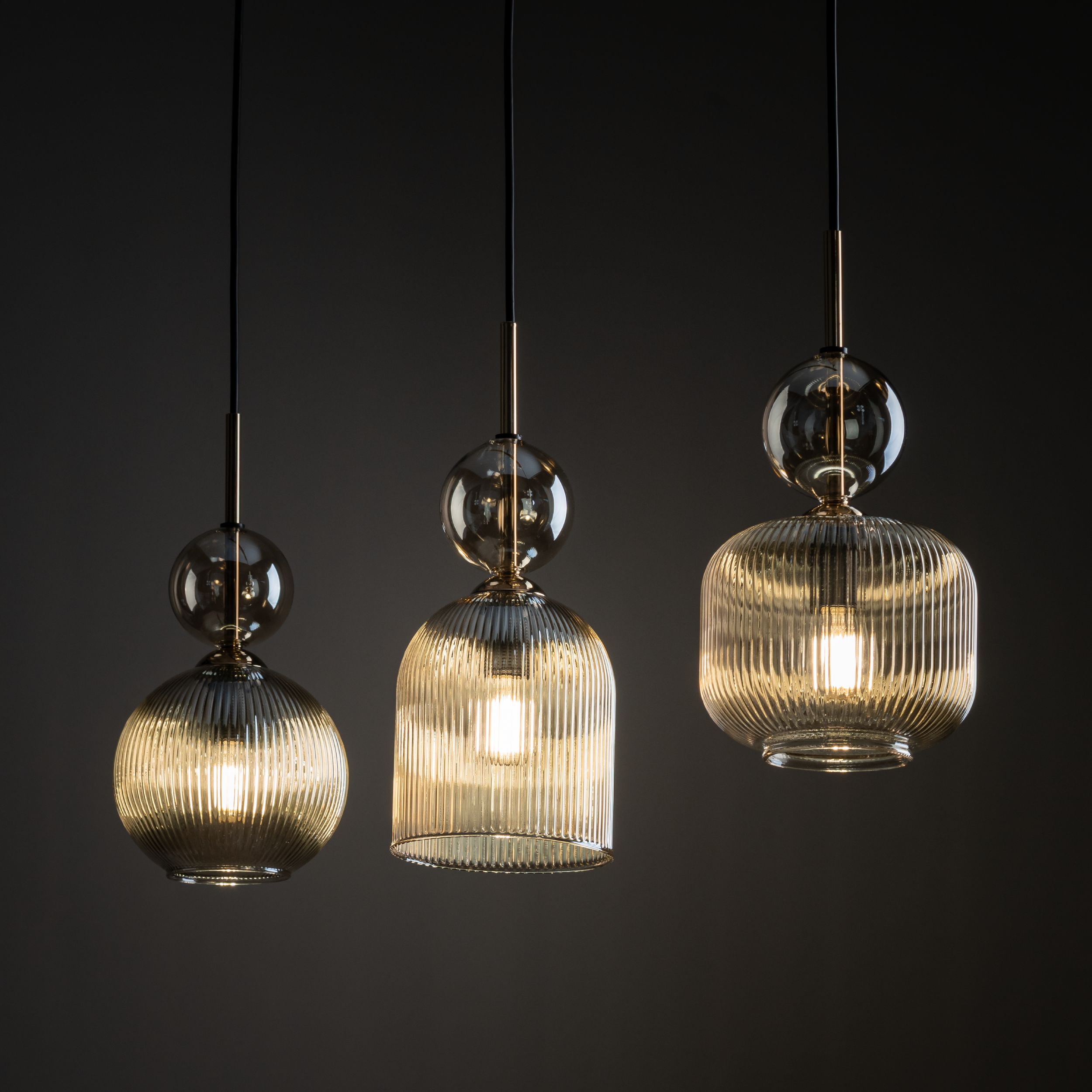 SOPHIA COGNAC LAMPA WISZĄCA 3XE14 - obrazek 3