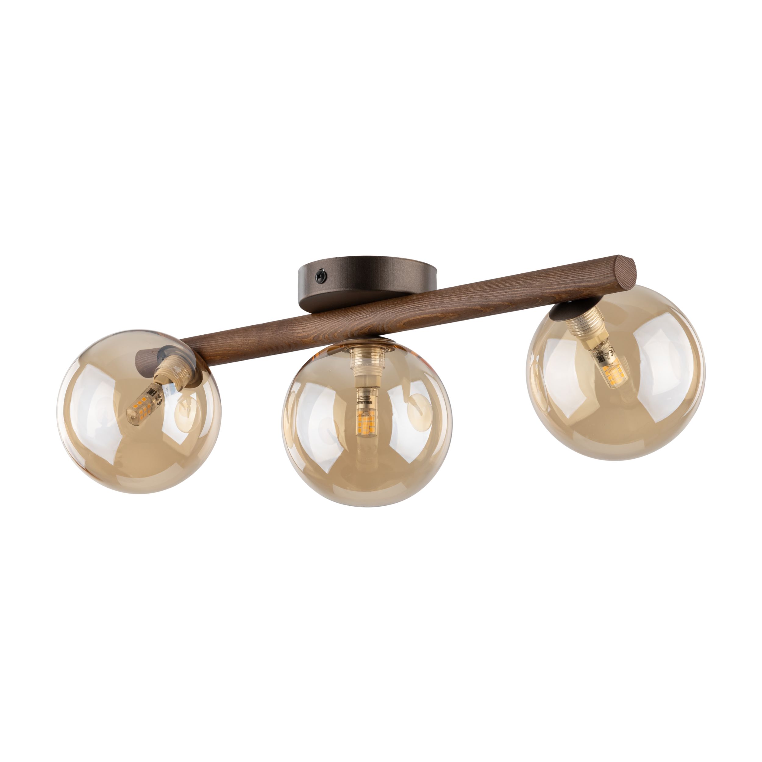 ESTERA WOOD ORZECH BURSZTYN LAMPA SUFITOWA 3XG9