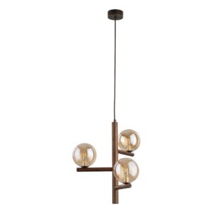 ESTERA WOOD ORZECH BURSZTYN LAMPA WISZACA 3XG9