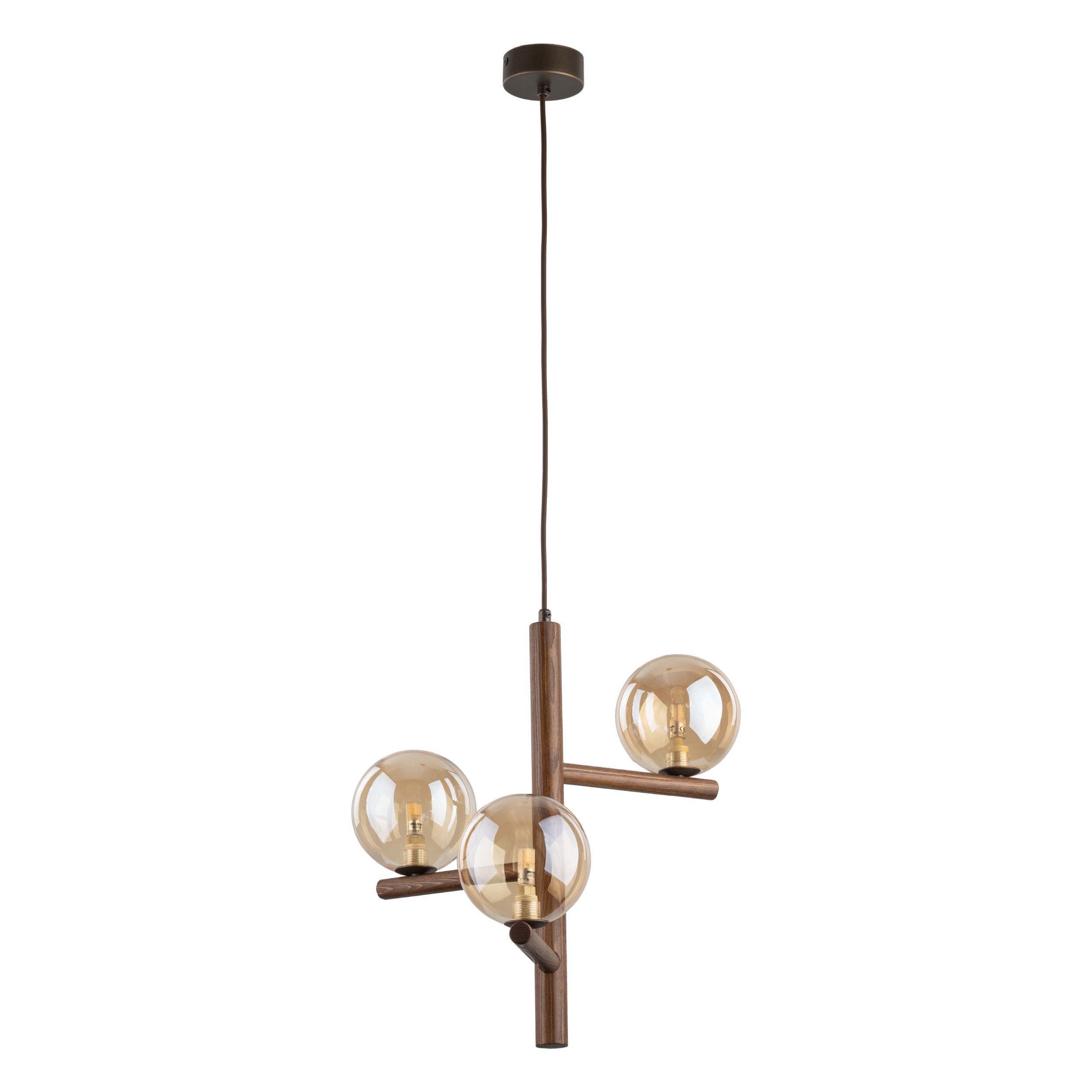 ESTERA WOOD ORZECH BURSZTYN LAMPA WISZACA 3XG9 - obrazek 5