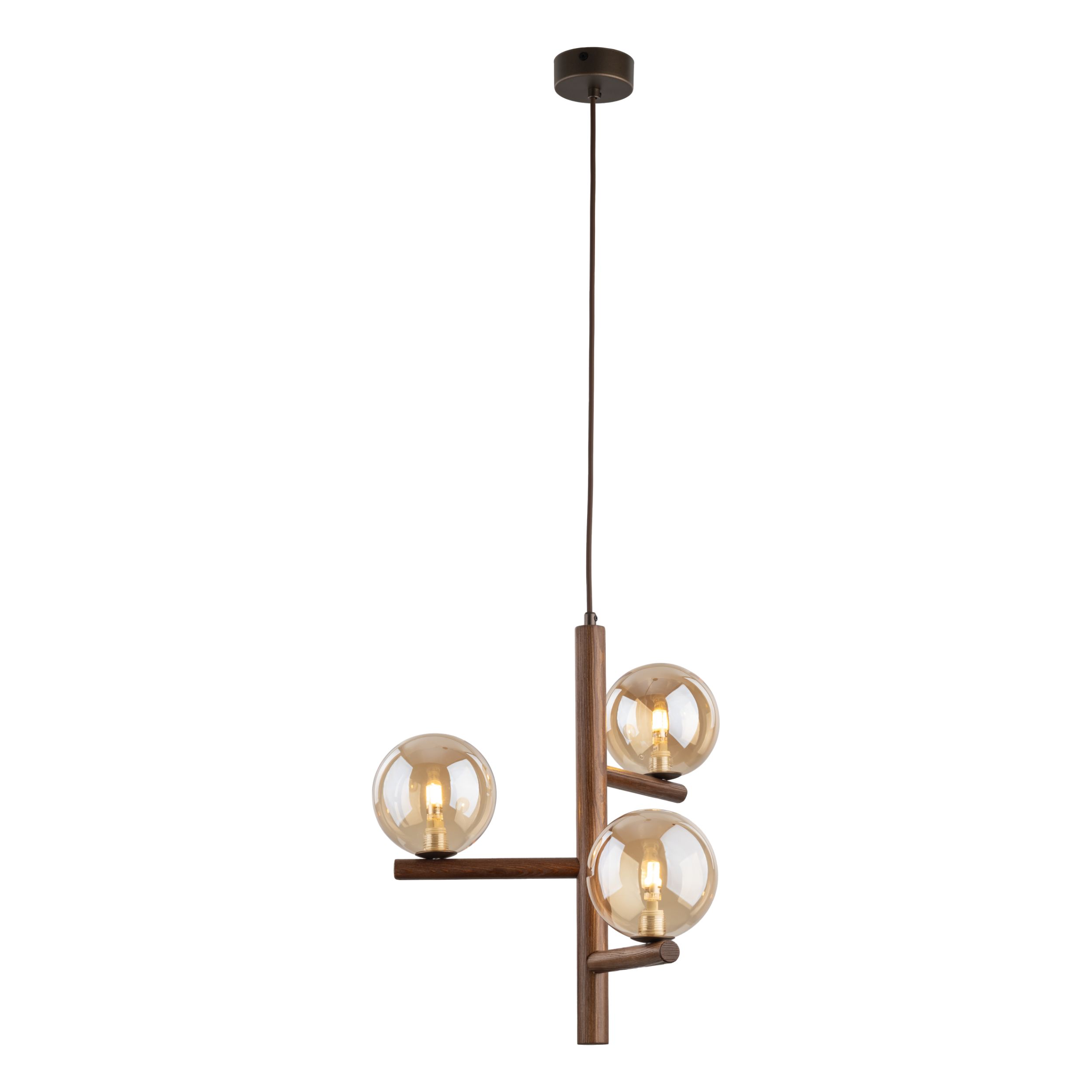 ESTERA WOOD ORZECH BURSZTYN LAMPA WISZACA 3XG9 - obrazek 6