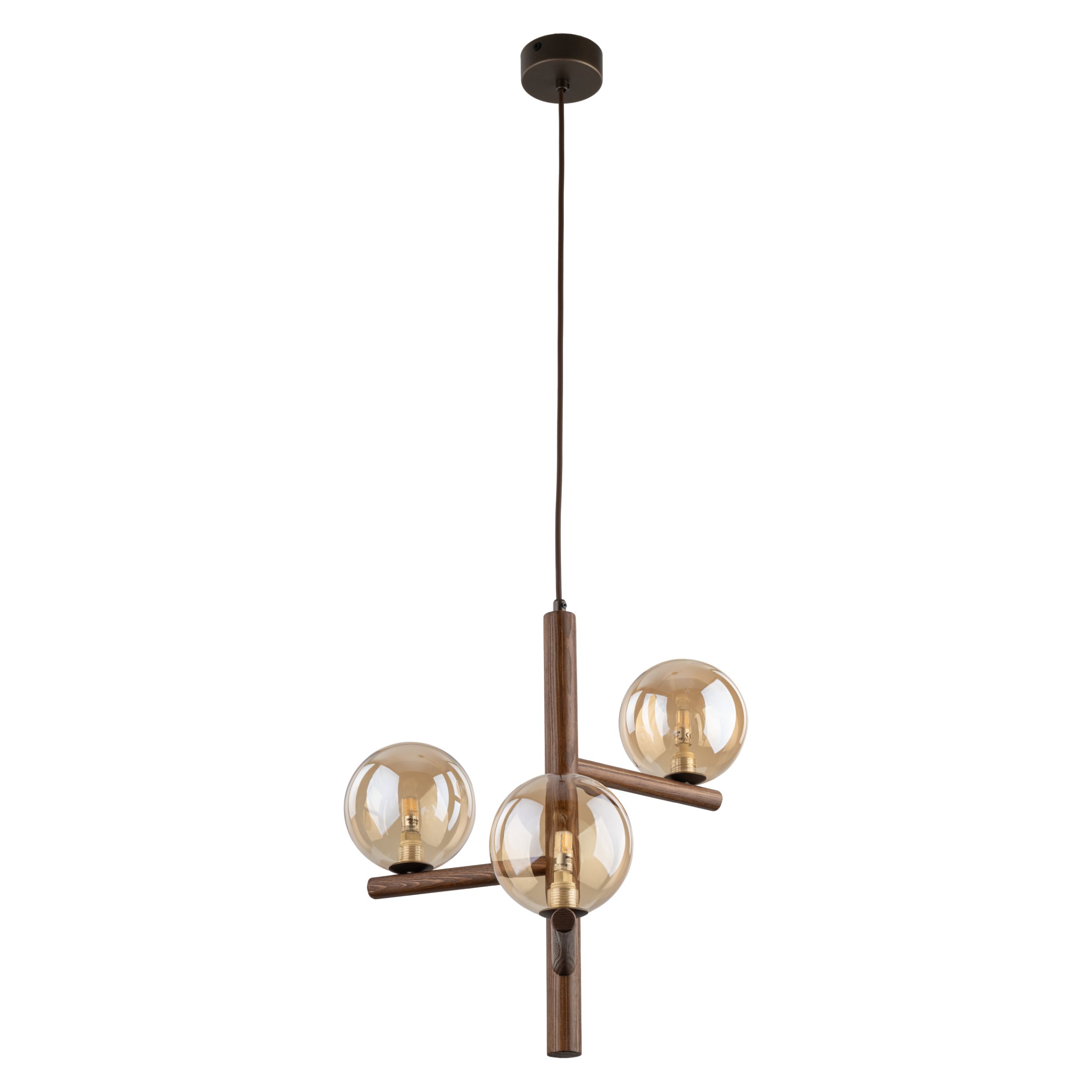 ESTERA WOOD ORZECH BURSZTYN LAMPA WISZACA 3XG9 - obrazek 7