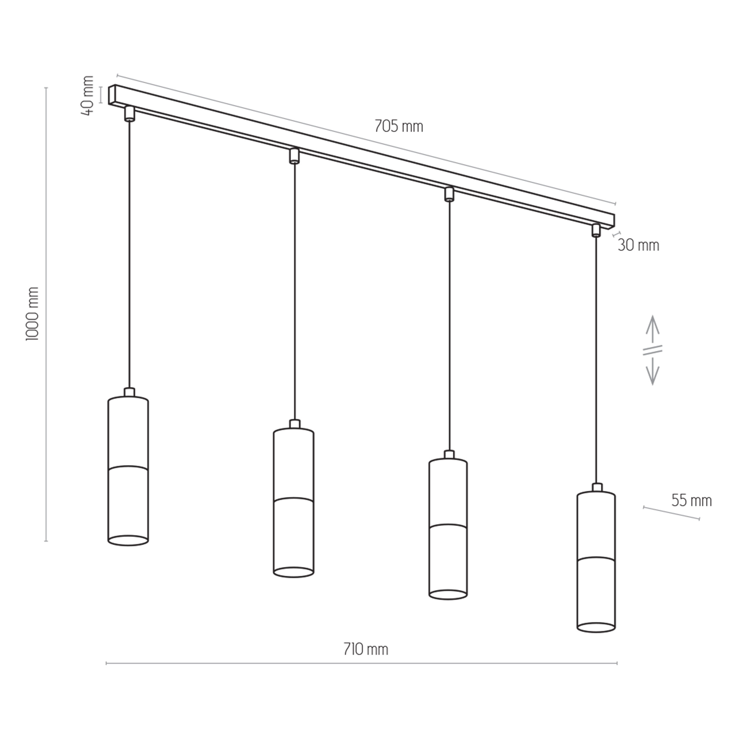 ELIT BLACK LAMPA WISZĄCA 4 PŁ - obrazek 4