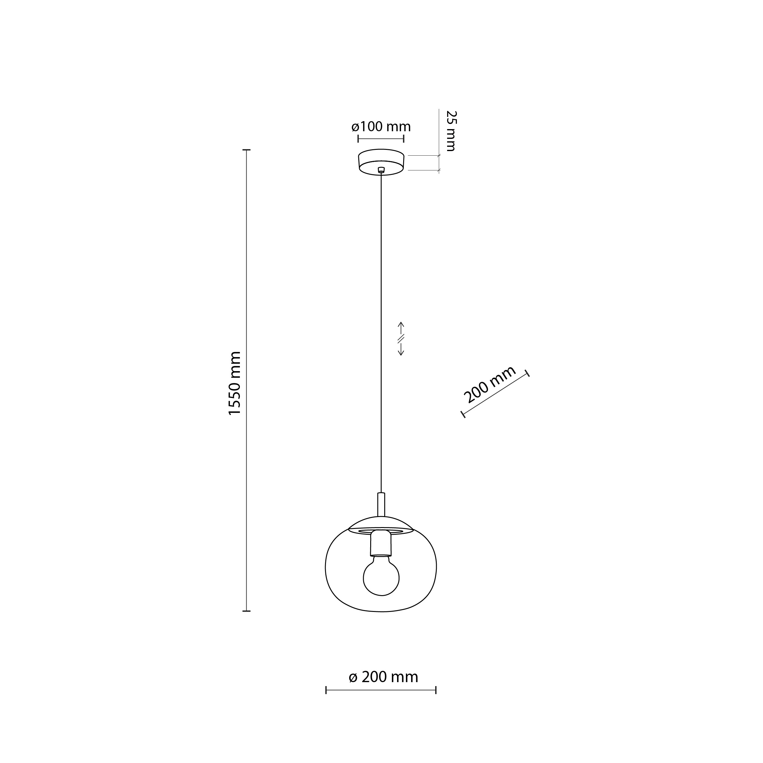 VIBE TRANSPARENT LAMPA WISZĄCA 1 200 - obrazek 5