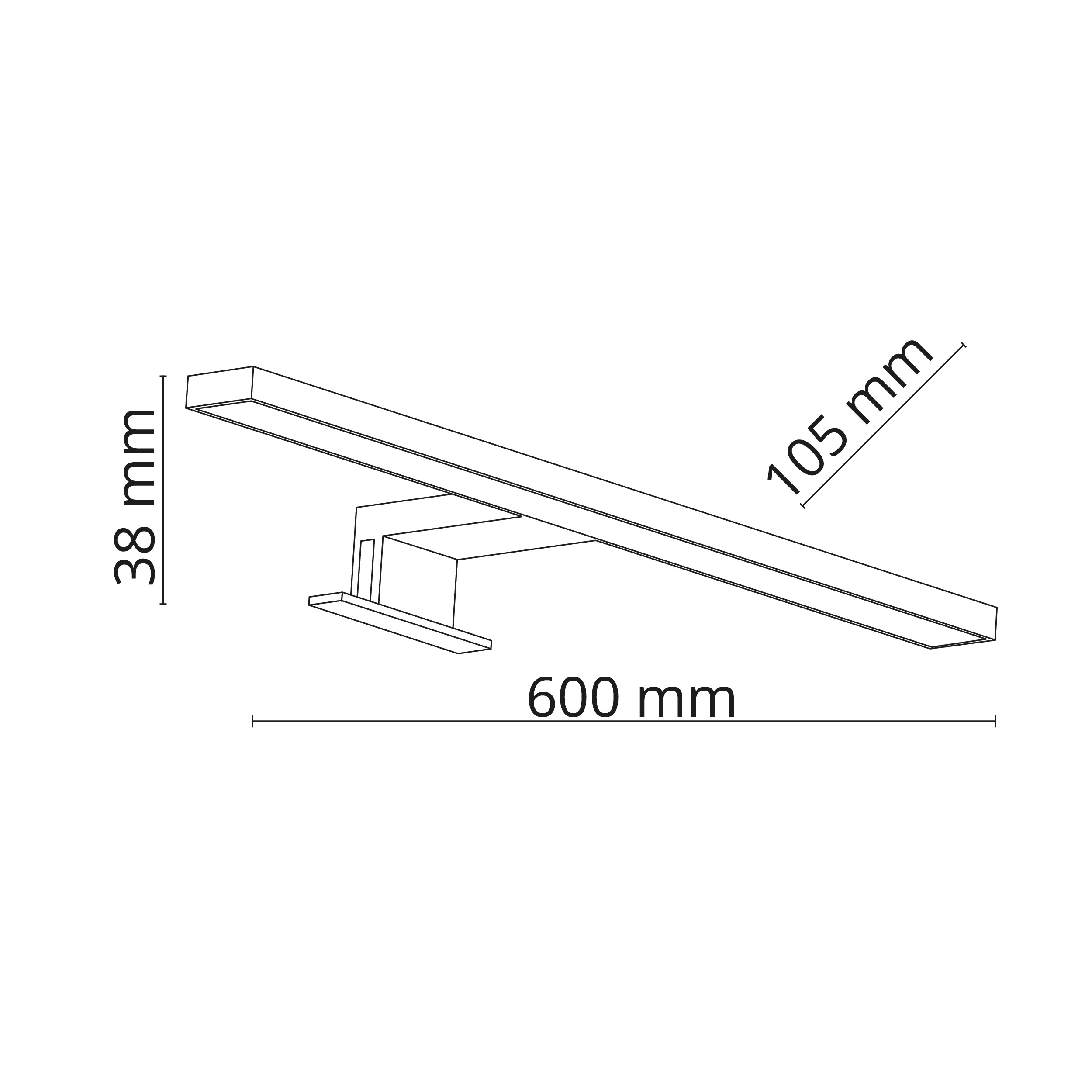LEITO BLACK KINKIET 2w1 LED 10W 60cm - obrazek 2