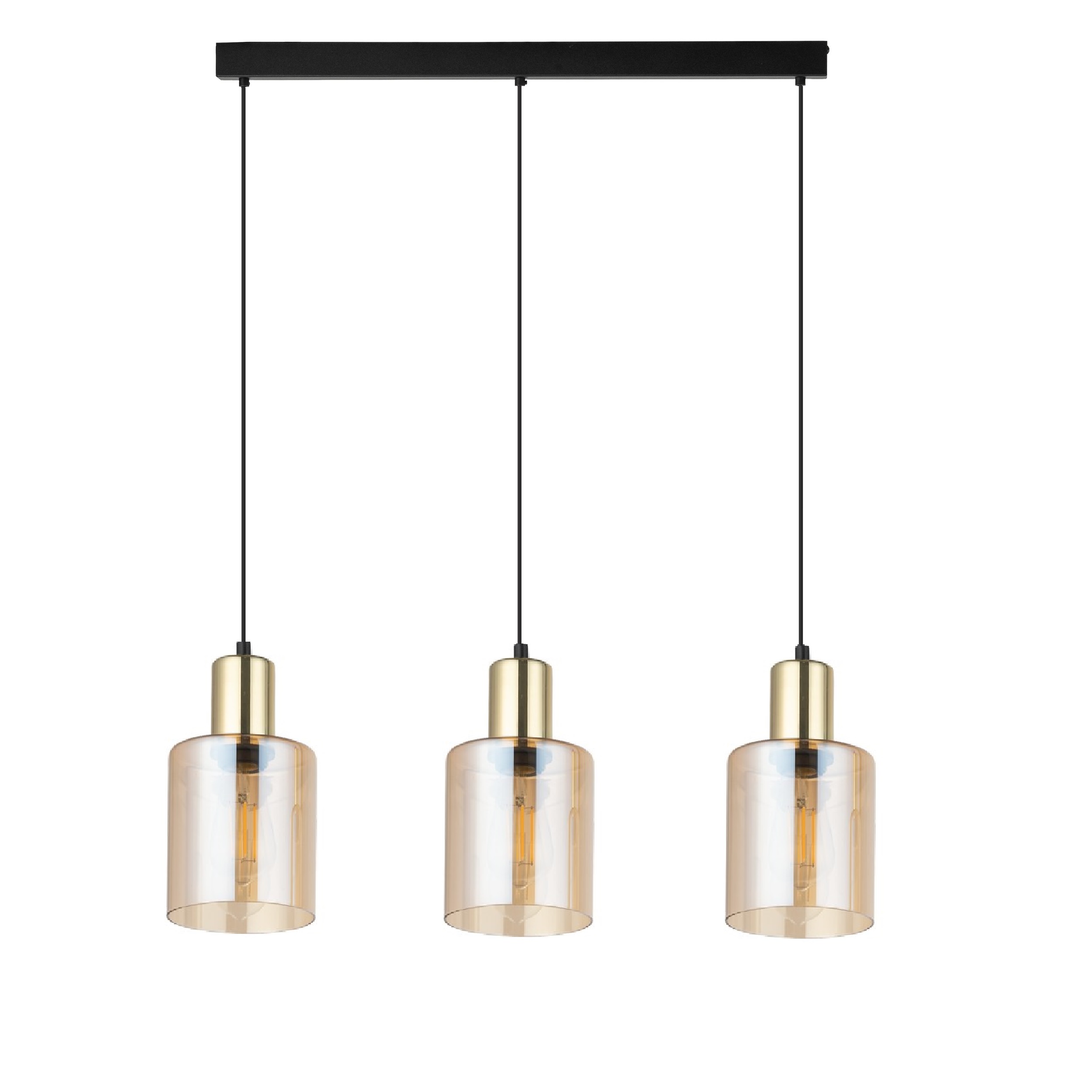 SIERRA GOLD AMBER LAMPA WISZĄCA 3 LISTWA