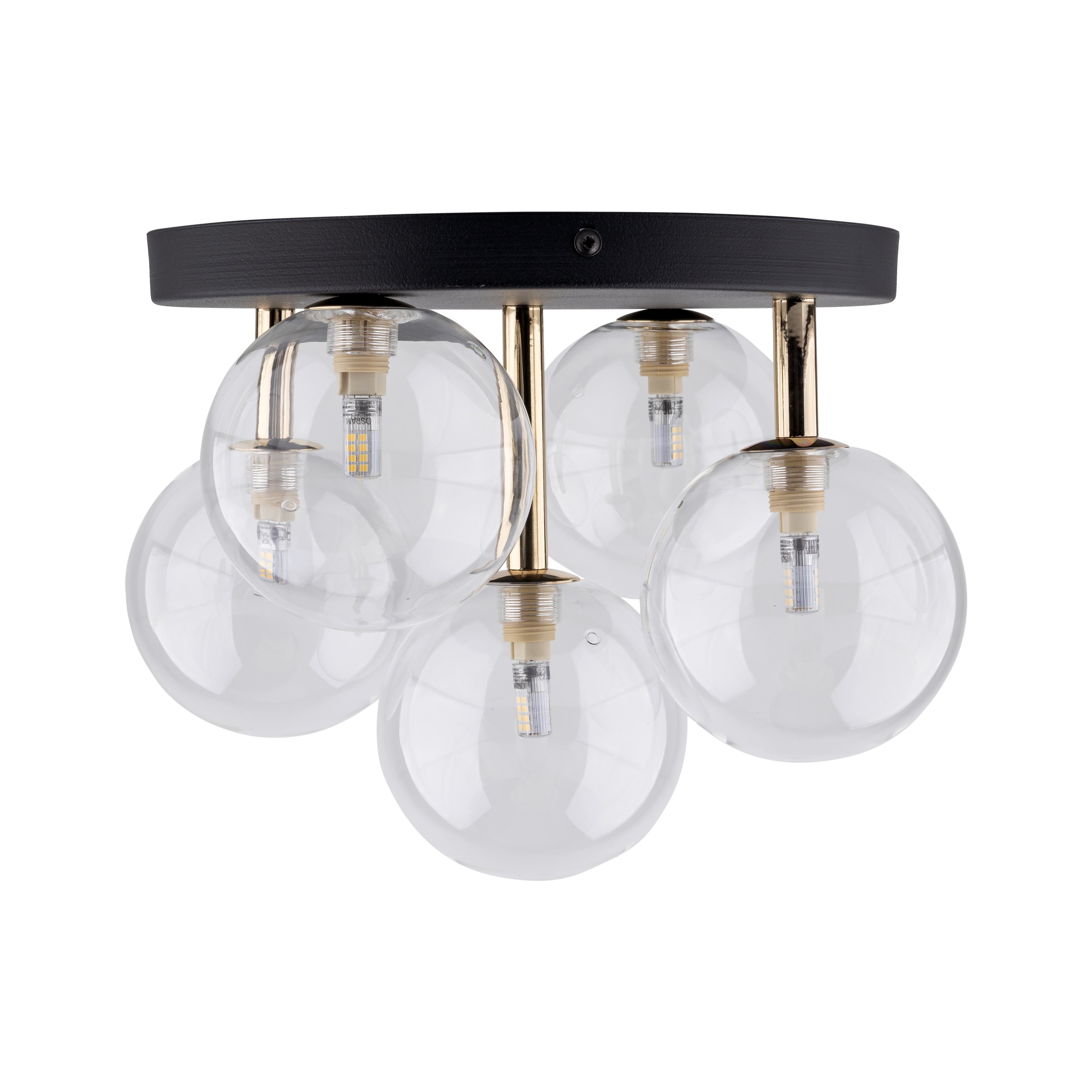 NILOS BLACK / GOLD LAMPA SUFITOWA 5PŁ - obrazek 8