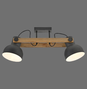 15744-18 CUP 2.0 LAMPA SUFITOWA CZARNY/DREWNO
