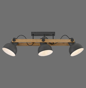 15745-18 CUP 2.0 LAMPA SUFITOWA CZARNY/DREWNO