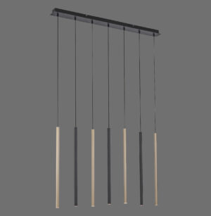 2117-18 FLUTE LAMPA WISZĄCA MATOWY MOSIĄDZ/CZARNY