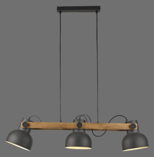 15743-18 CUP 2.0 LAMPA WISZĄCA CZARNY/DREWNO
