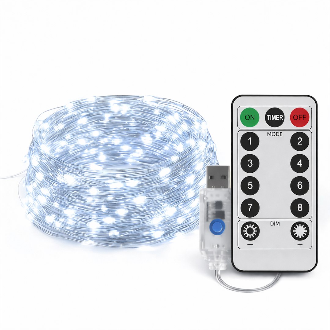 Kurtyna Okienna Girlanda Mery 300 LED USB Zimna 9000K - obrazek 5