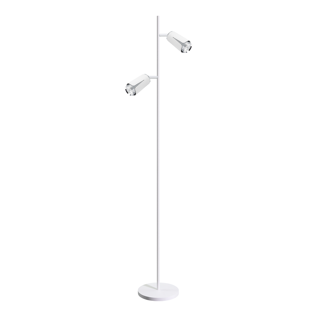 Flower Chrom Biały Lampa Podłogowa 2xGU10