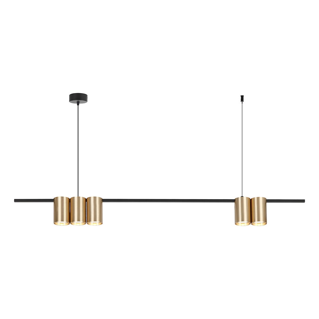 Lampa wisząca (listwa) Genesis Czarny Złoty 5xGU10