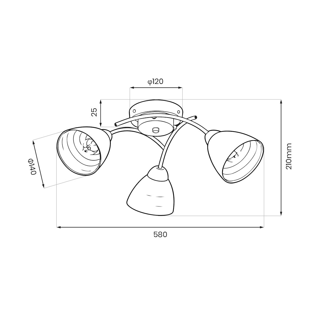 Lampa sufitowa CLARA 3xE27 - obrazek 9