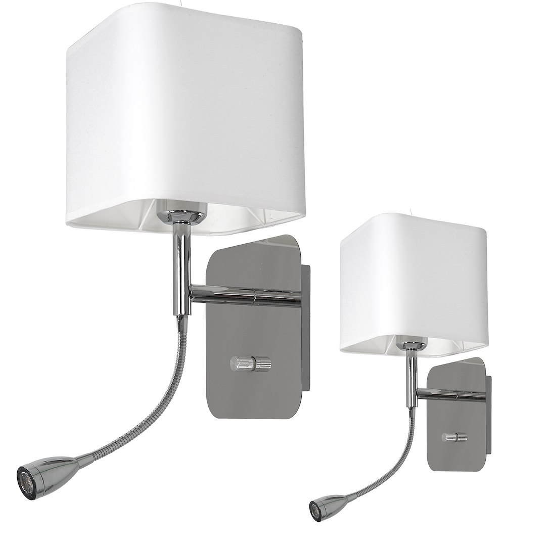 Kinkiet Napoli 1xE27 + 1W LED Biały / Chrome