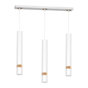 Lampa wisząca Joker Biały / Drewno 3xGU10