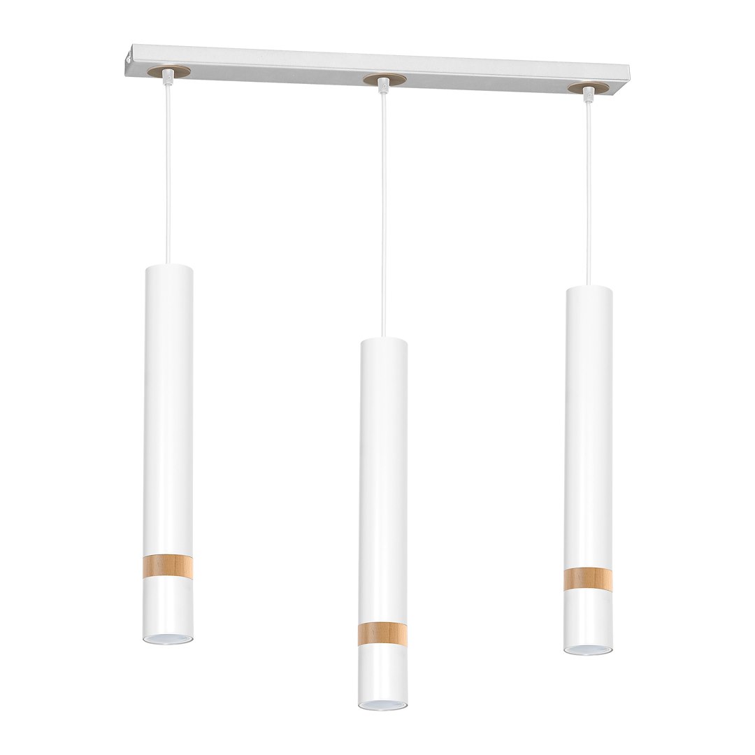 Lampa wisząca Joker Biały / Drewno 3xGU10