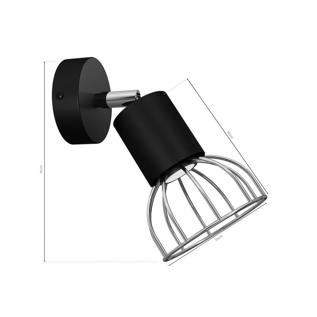 Kinkiet DANTE BLACK/SILVER 1x mini GU10 - obrazek 7