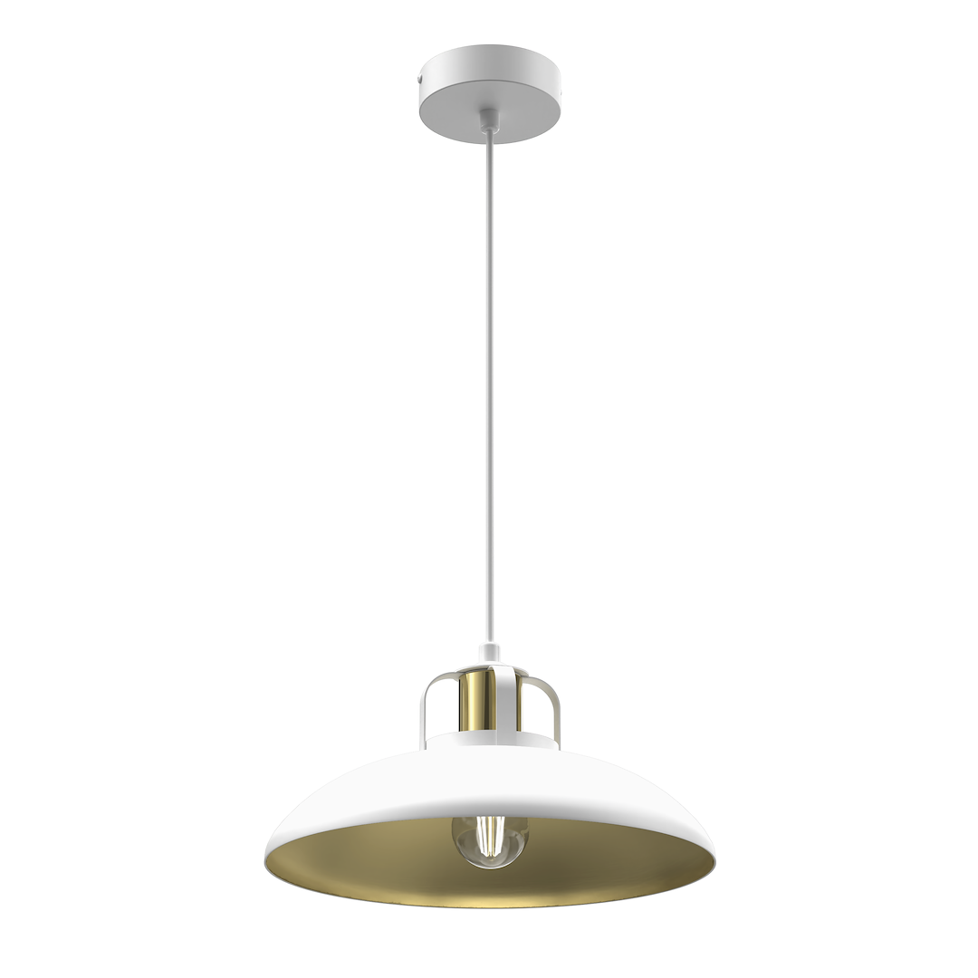 Lampa wisząca Felix 1xE27 Biały/Złoty