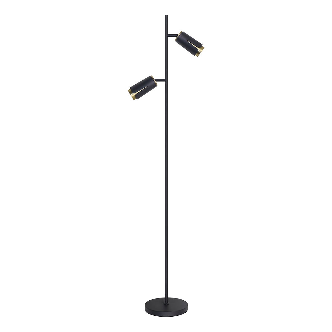 Flower Czarny Złoty Lampa Podłogowa 2xGU10