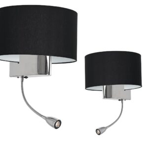 Kinkiet CASINO BLACK/CHROME 1xE27 + 1W LED