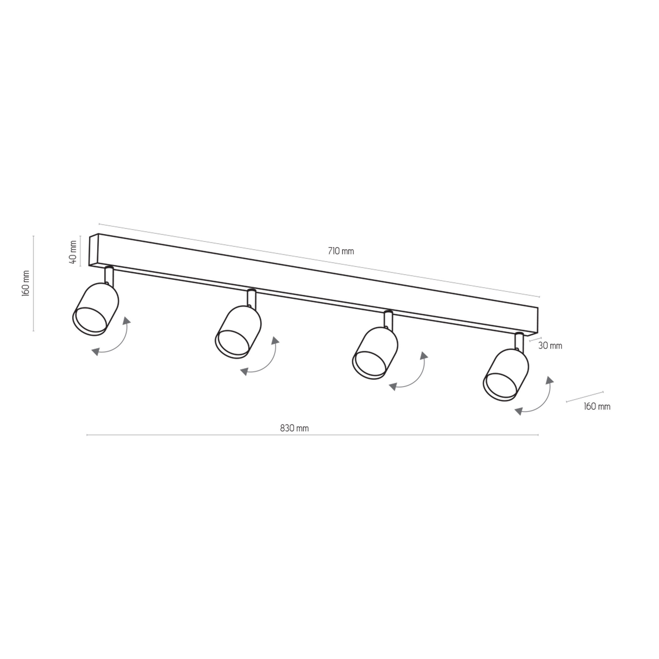 TOP BLACK LAMPA SUFITOWA 4 PŁ - obrazek 3