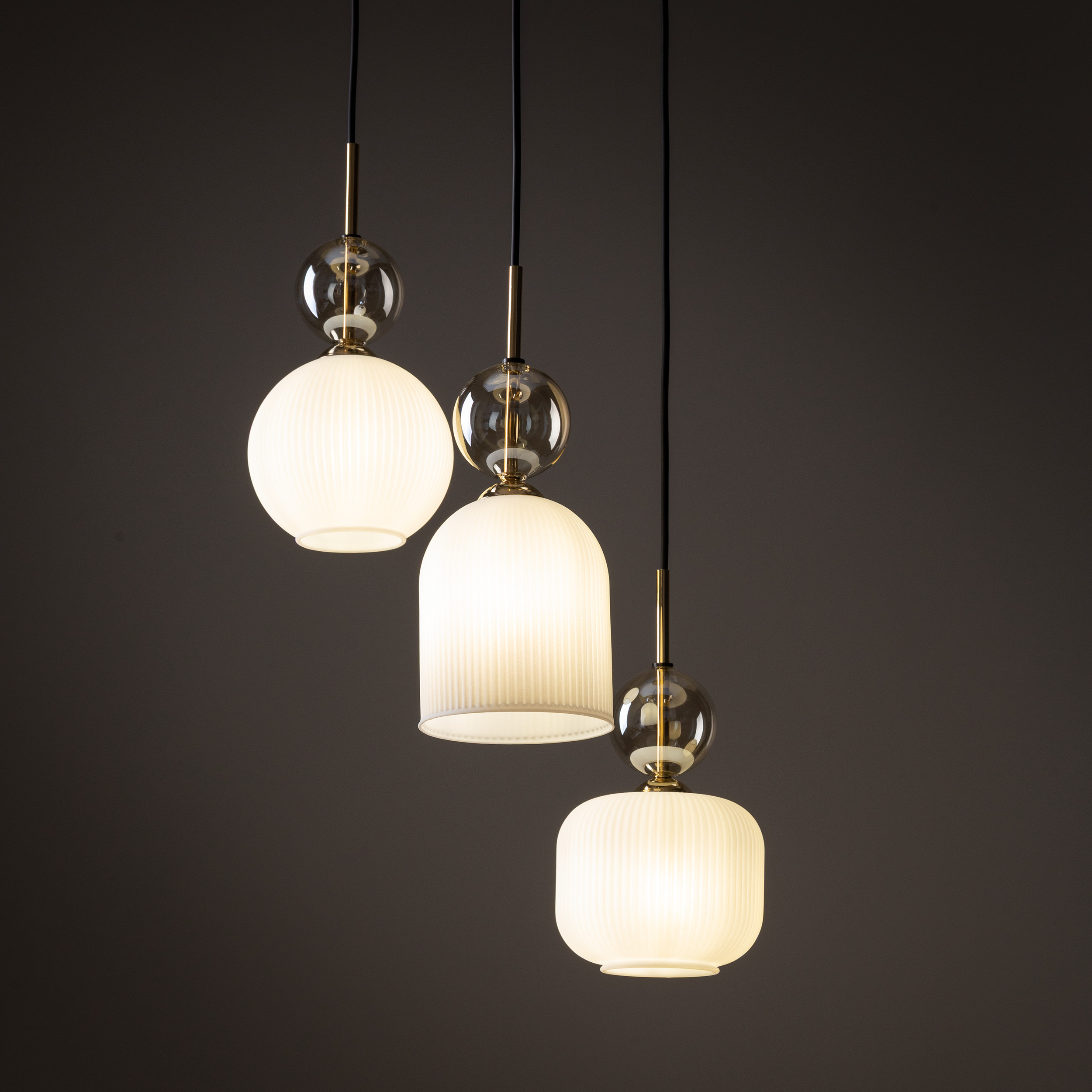 SOPHIA COGNACWHITE LAMPA WISZACA 3XE14 - obrazek 2