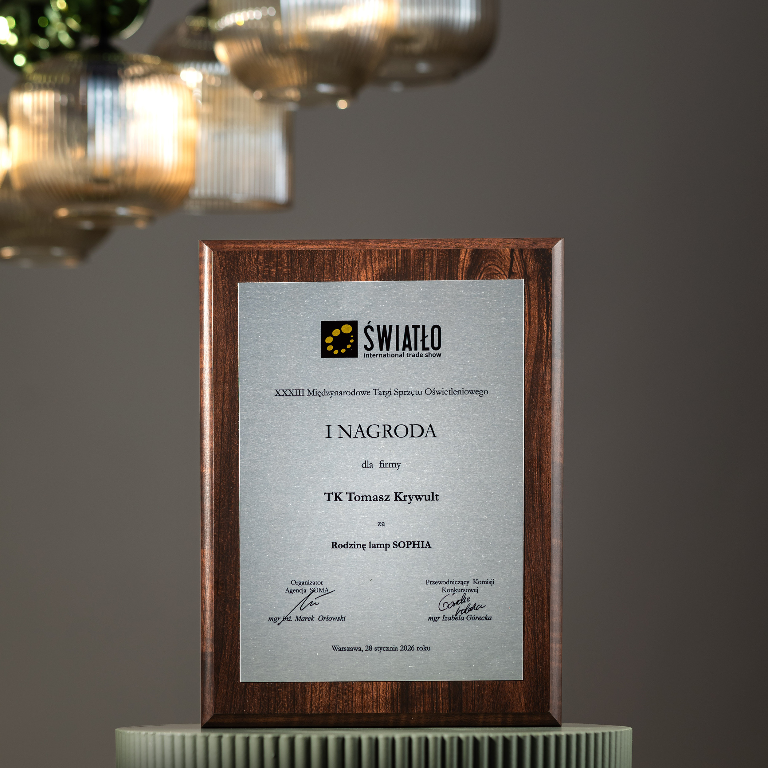 SOPHIA COGNACWHITE LAMPA WISZACA 3XE14 - obrazek 4