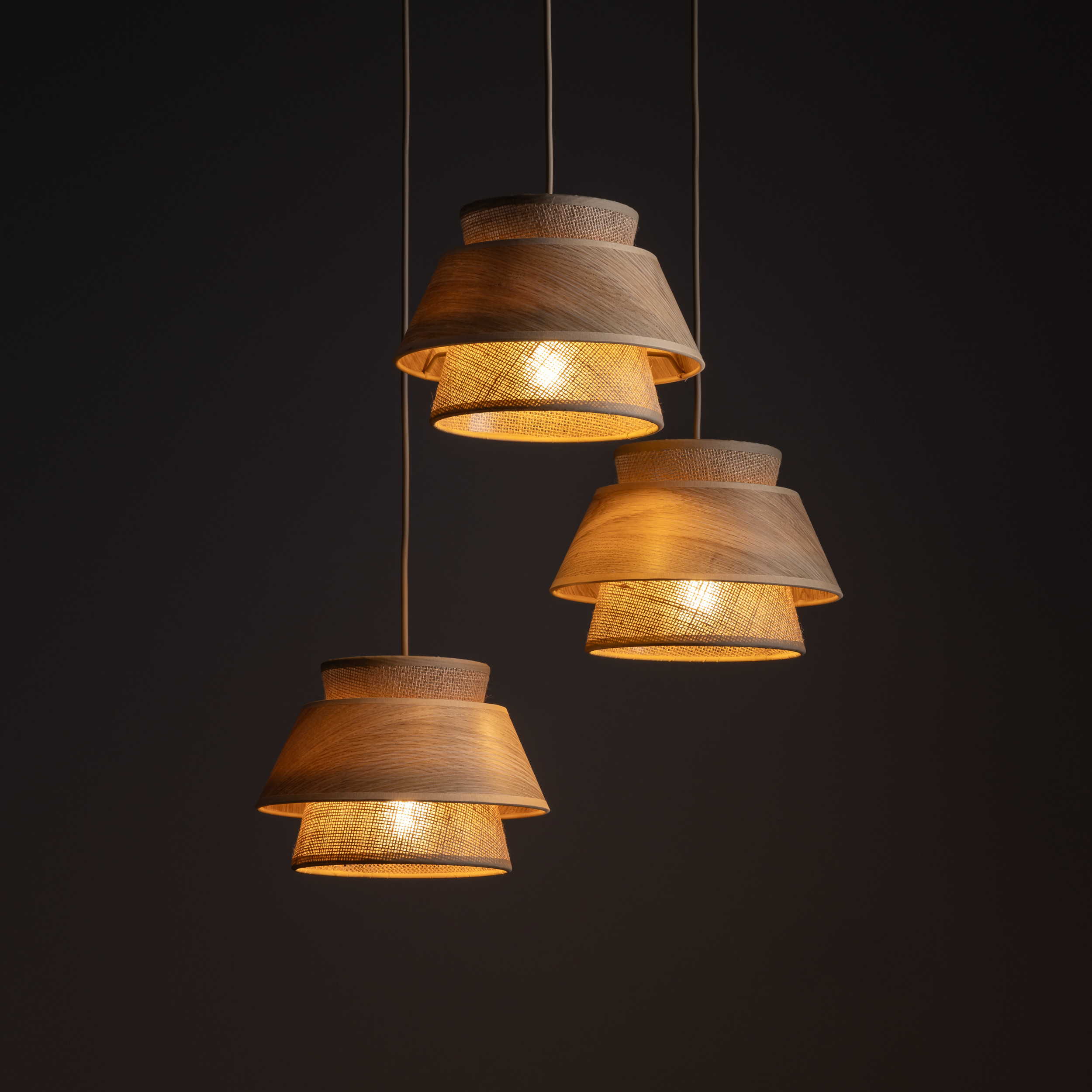 KALUM WOOD LAMPA WISZĄCA 3XE27 KOŁO - obrazek 2