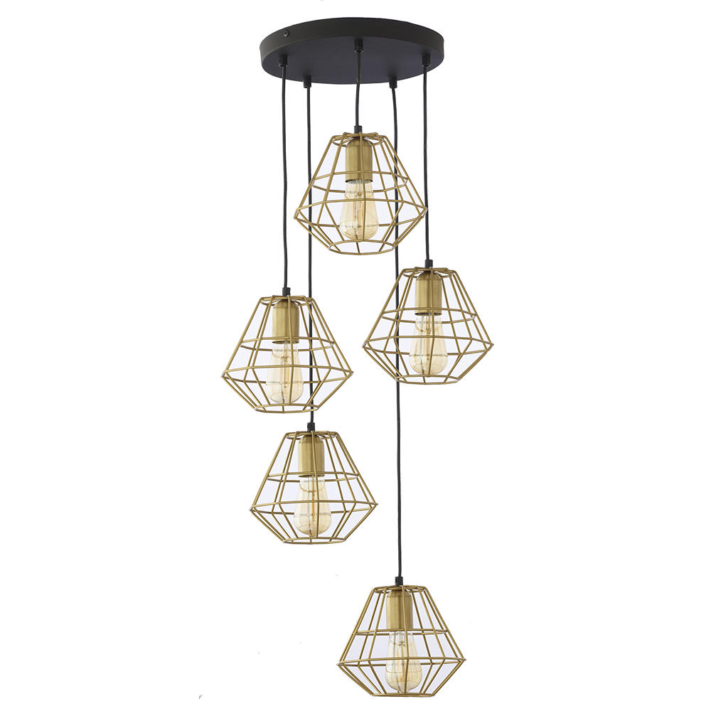 DIAMOND MM ZŁOTY PROSZEK LAMPA WISZĄCA 5 KOŁO