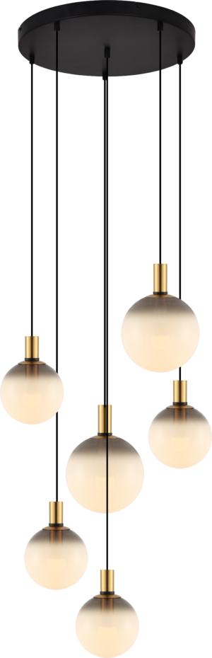 DU31774/6L NUA LAMPA WISZĄCA CZARNY MAT+ZŁOTY/MATT BLACK+GOLD