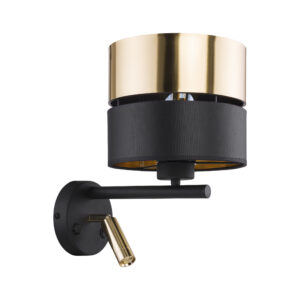 HILTON BLACK/GOLD KINKIET 2 E 27 + G9