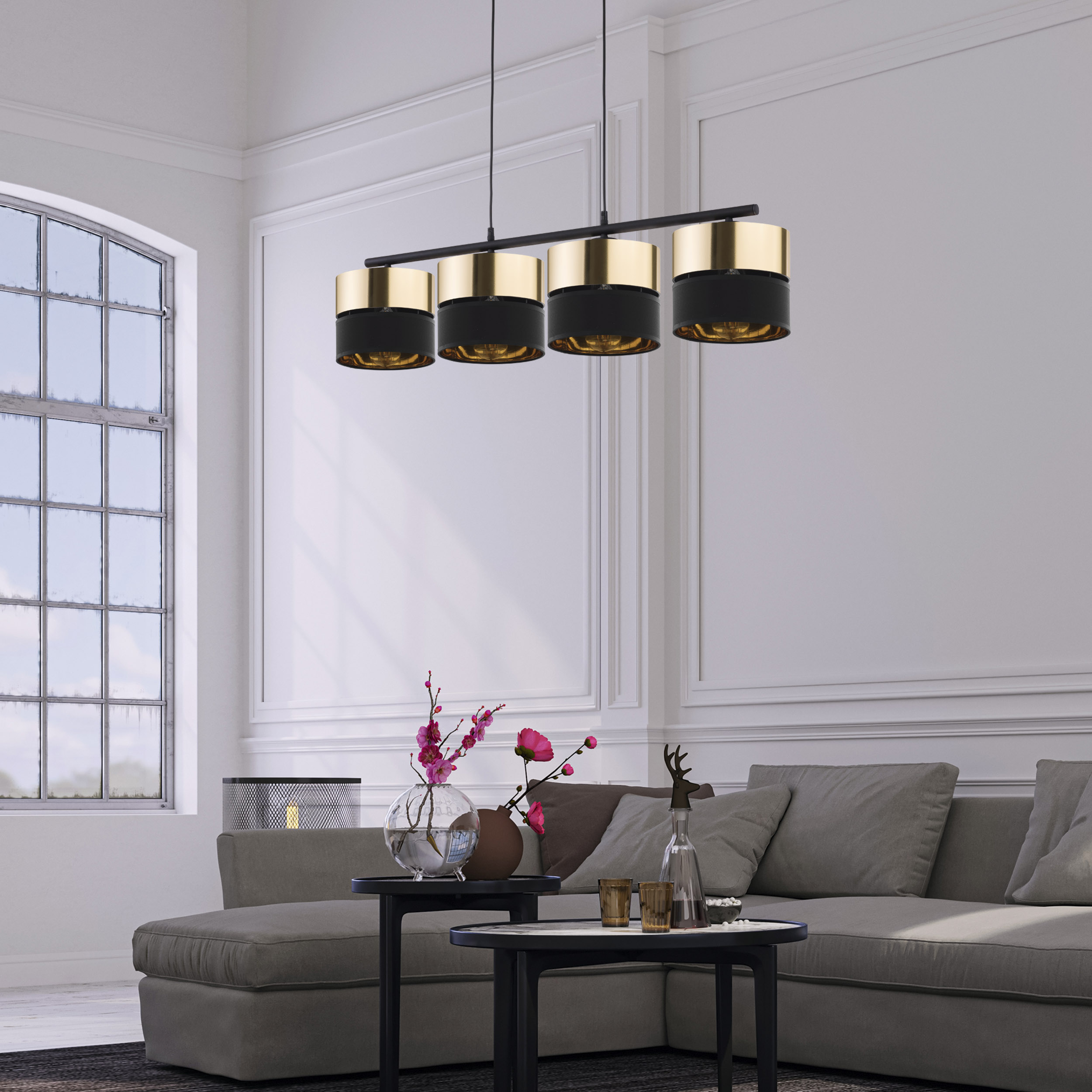 HILTON BLACK/GOLD LAMPA WISZĄCA 4 - obrazek 3