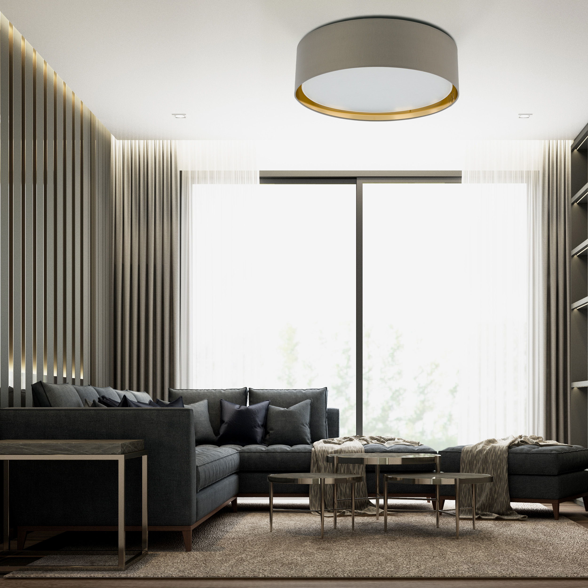 BILBAO BEIGE/GOLD LAMPA SUFITOWA 4 600 - obrazek 2