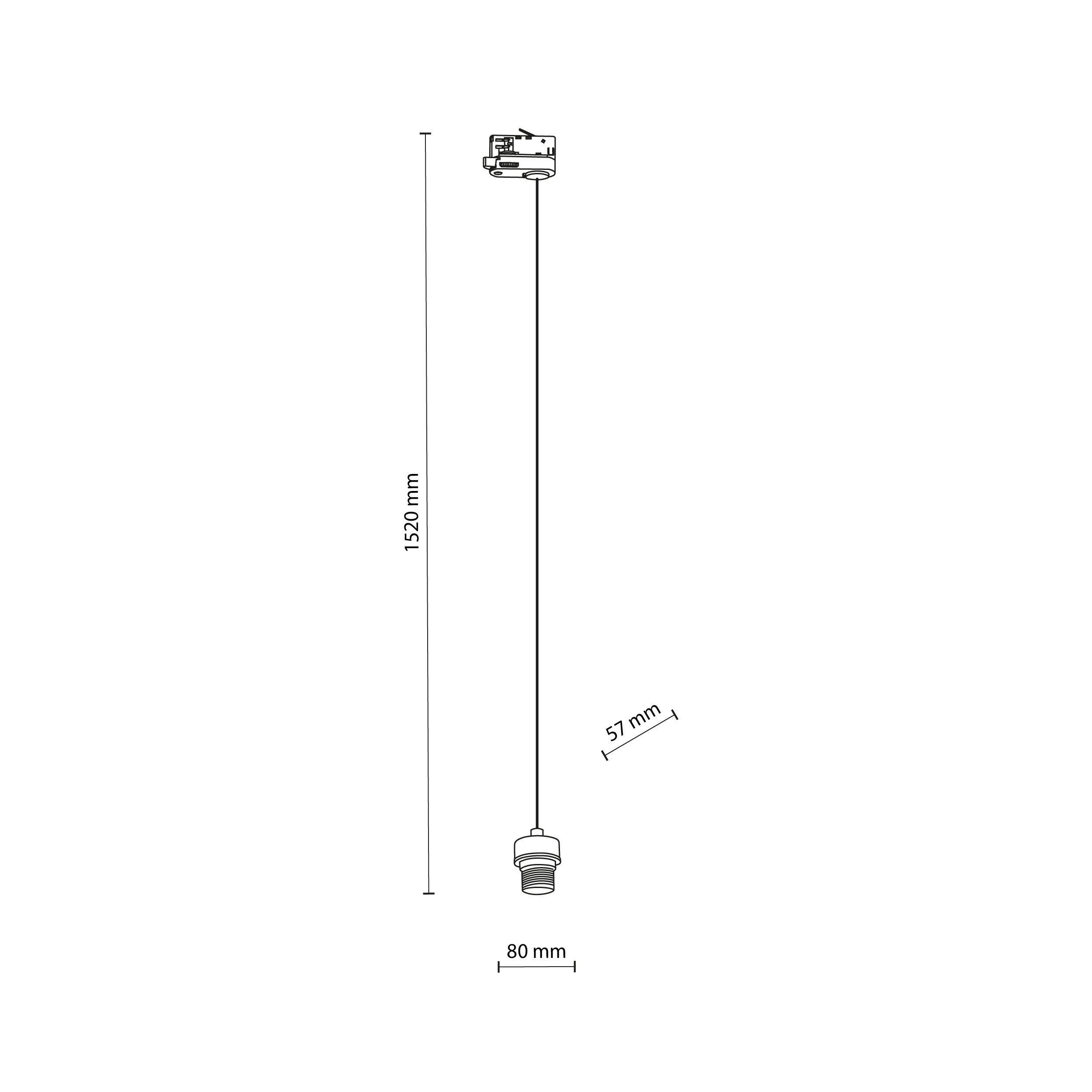 TRACER TRÓJOBWODOWY WHITE 1 ZAWIESZENIE E27 1,5M - obrazek 2