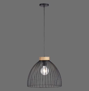 11419-18 LAMI LAMPA WISZĄCA CZARNY/DREWNO