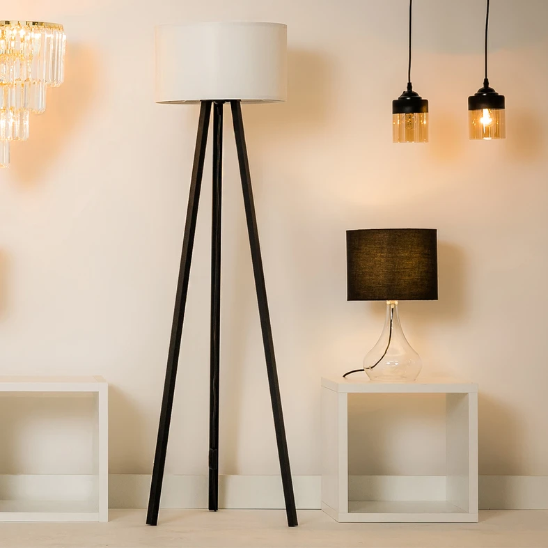 ASZ.1759 PIKO LAMPA PODŁOGOWA CZARNA/BLACK-WHITE